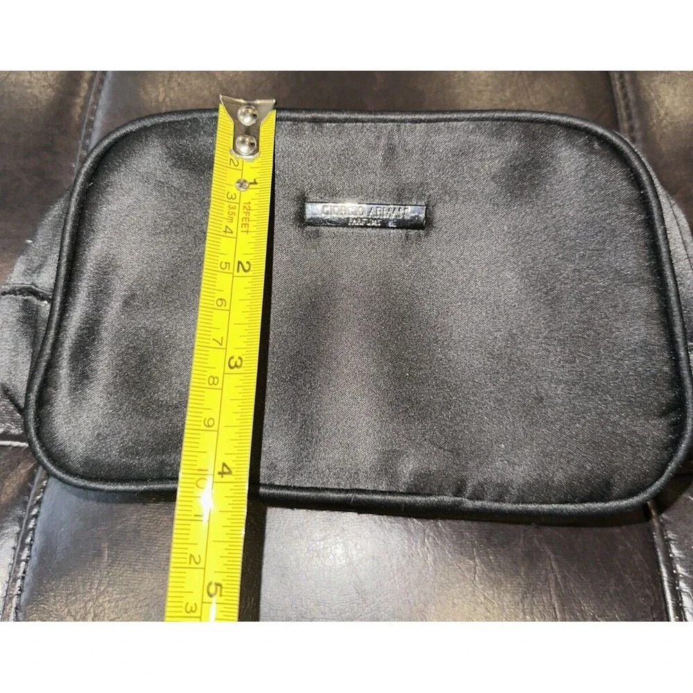 Giorgio Armani Parfums Black Makeup Bag Vanity Case Travel Pouch Cosmetic Clutch